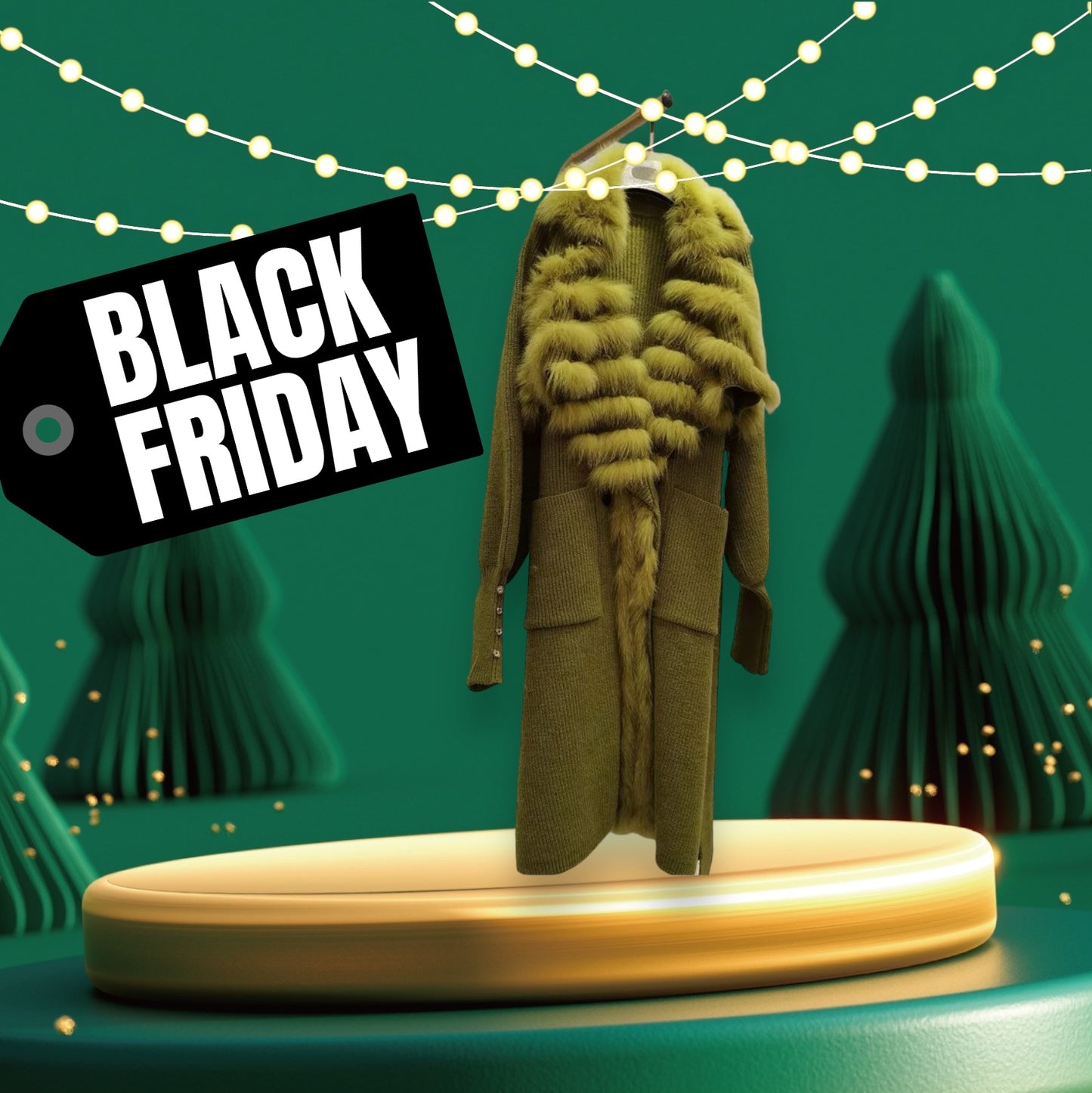 Fur Swing Sweater w/ Belt