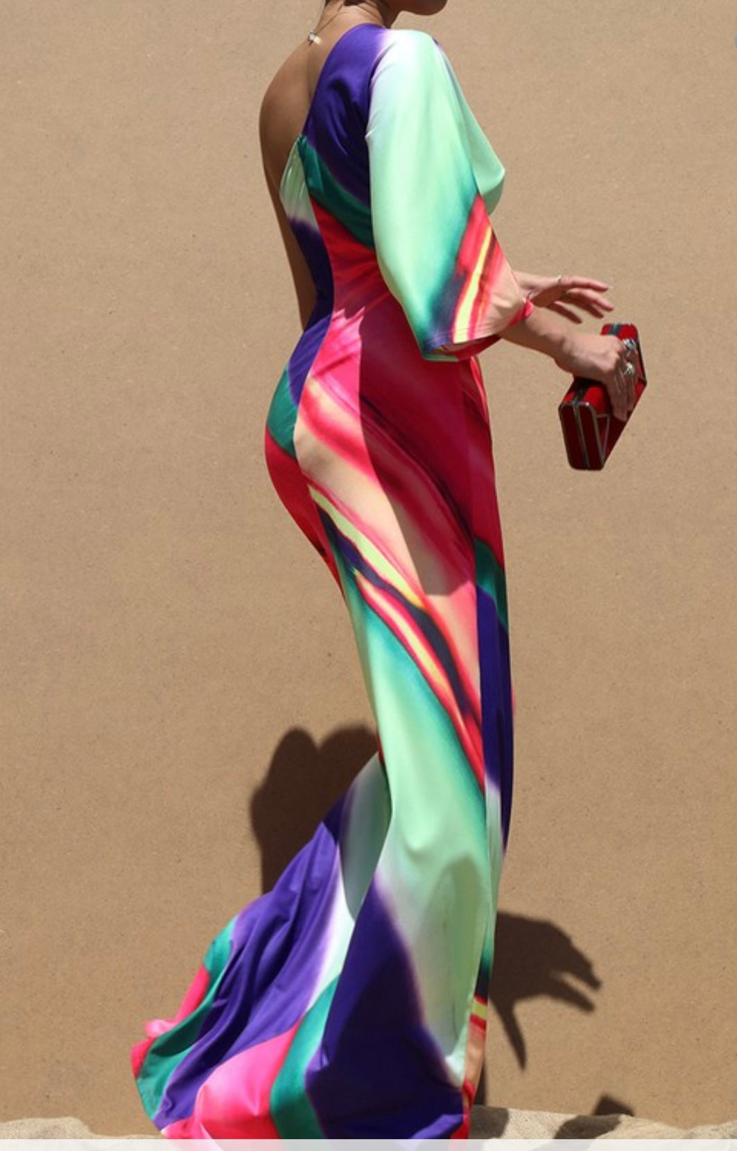 COLOR SWIRL MAXI DRESS