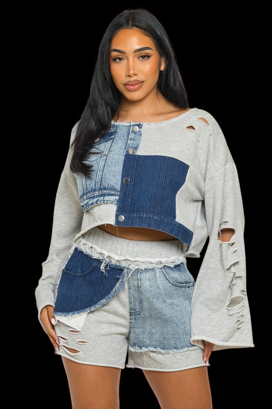 ***MIX OF DENIM SHORT SET