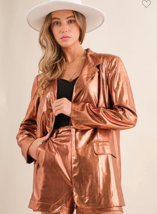 ***Metallic Copper Blazer