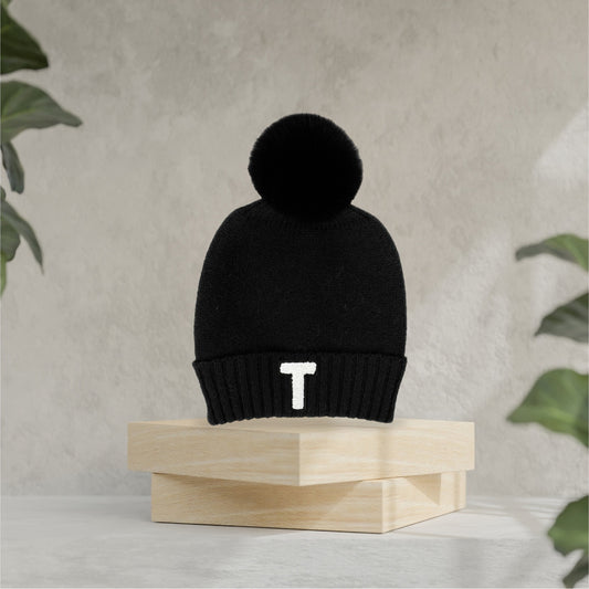 LETTER T POM POM HAT